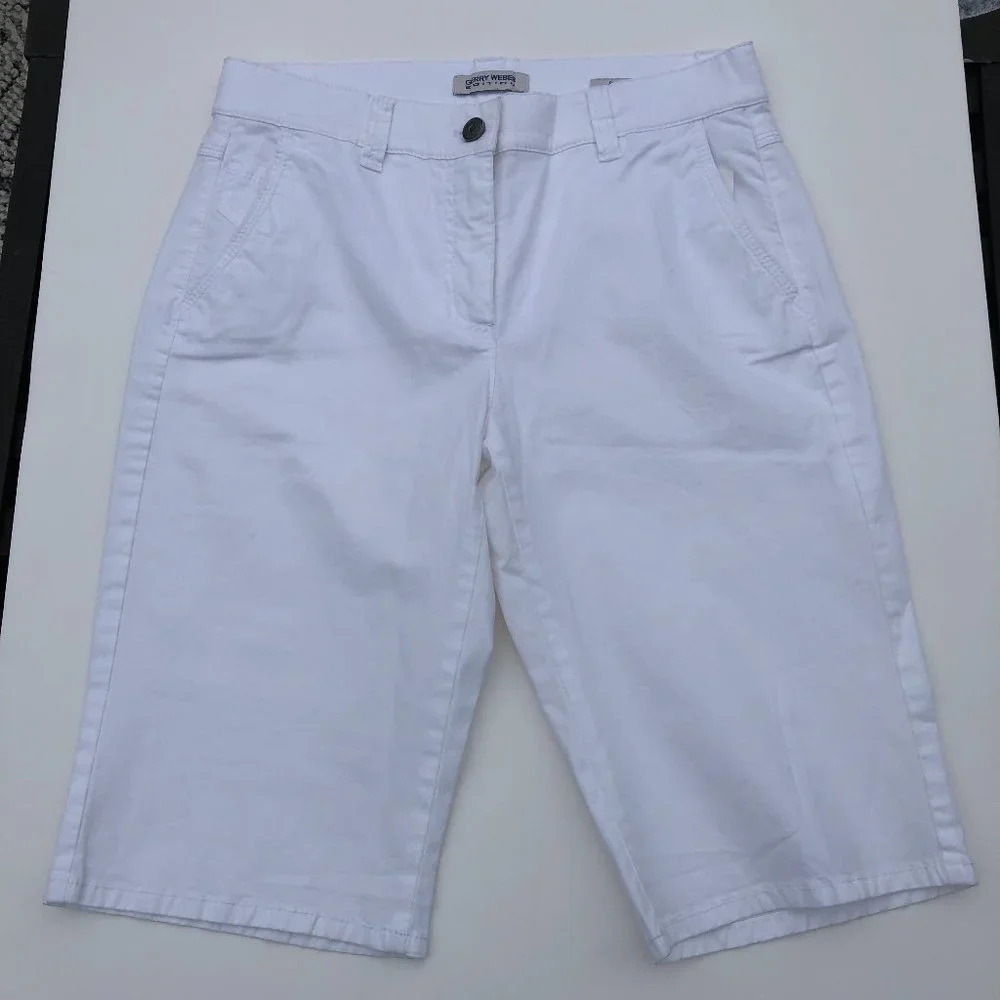 Gerry Weber Edition Ronja 5 Pocket Bermuda Cotton Shorts White Size 4R NWOT